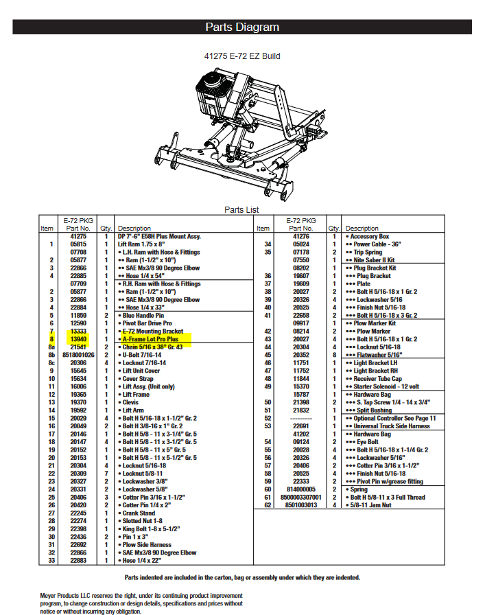 SNOW-075 | SNOW-075 Meyer A Frame Lot Pro Plus Meyer Snow Plow Dia  (1).JPG