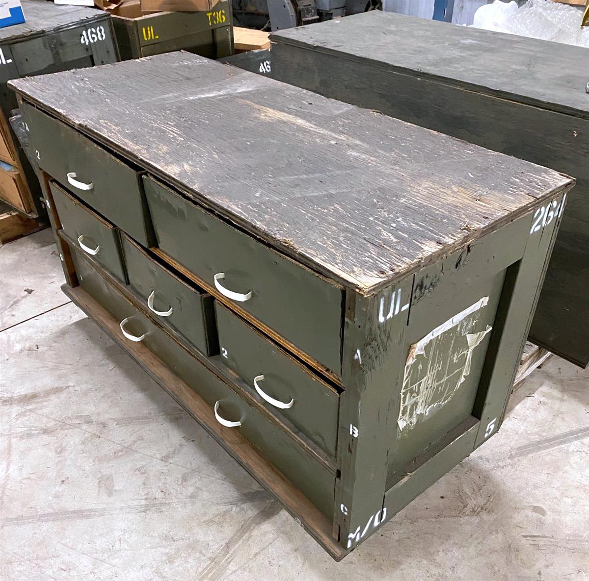SP-2659 | SP-2659 Military Wooden Parts Chest With Drawers (5).jpg