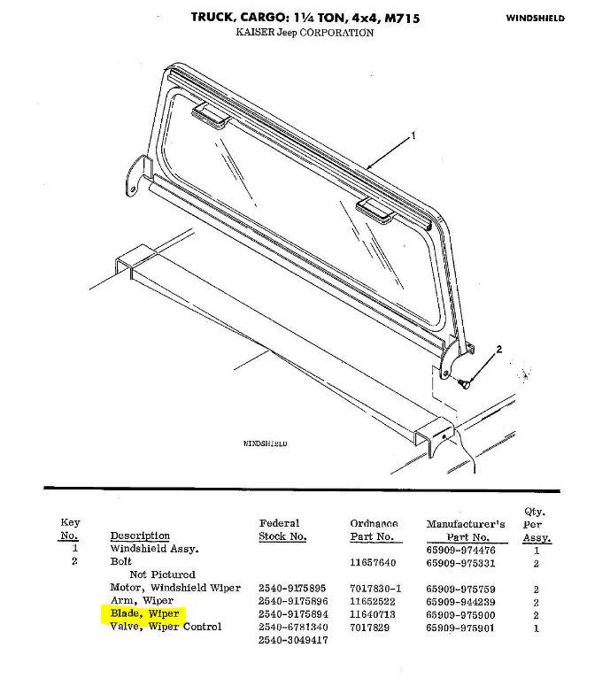 SP-2976 | SP-2976 Windshield Wiper Blade Set Kaiser Jeep M715 Ref (1).JPG