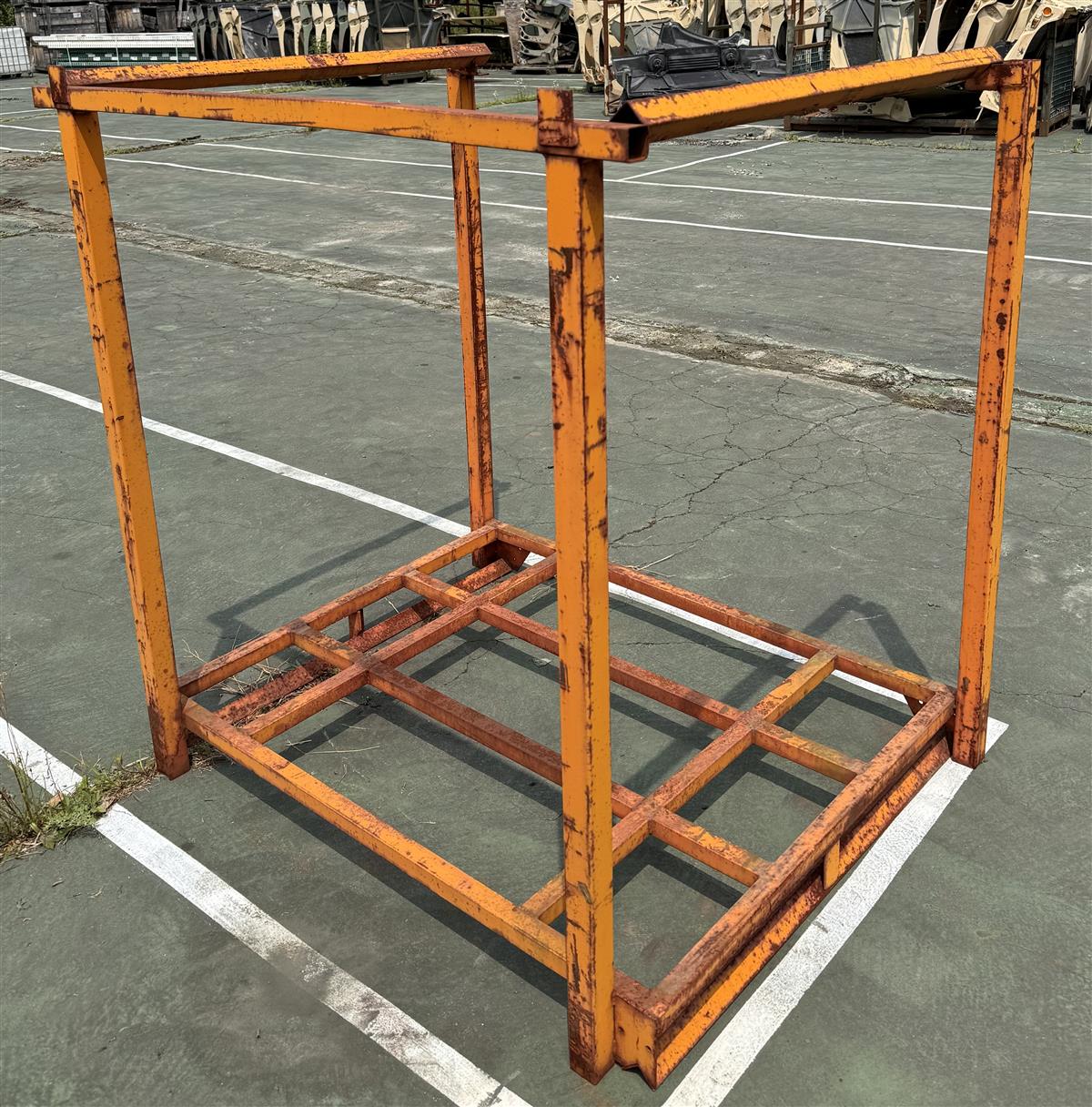 SP-402 | SP-402  Portable Stack Rack Nesting Pallet Stacker Rack Warehouse Orange 2k Cap (4).jpg