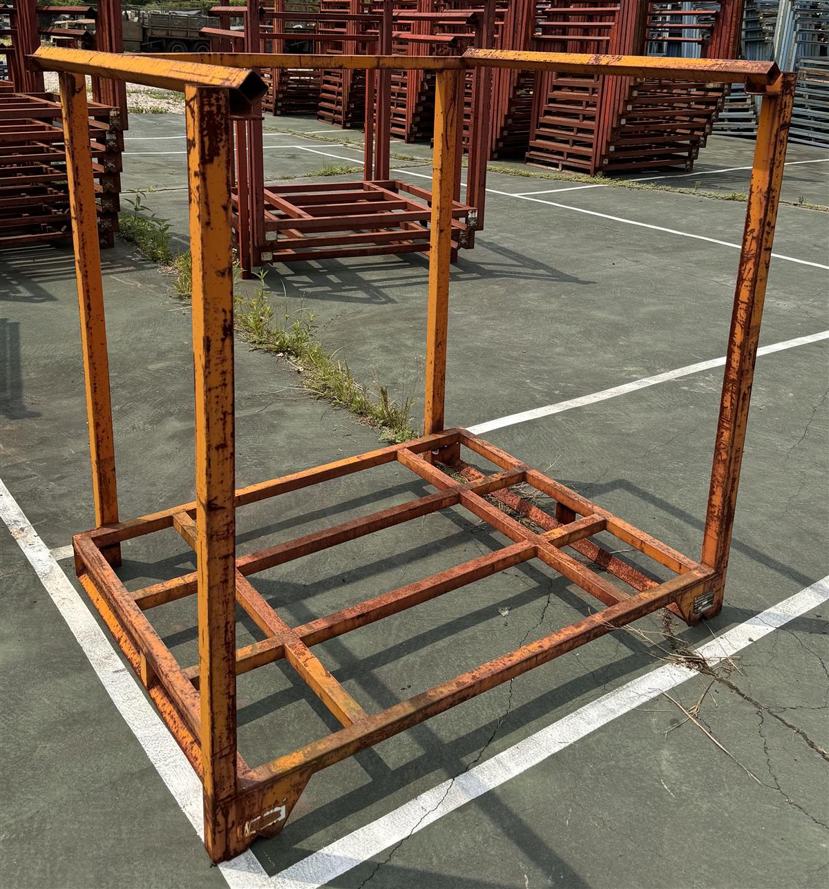 SP-402 | SP-402  Portable Stack Rack Nesting Pallet Stacker Rack Warehouse Orange 2k Cap (6).jpg