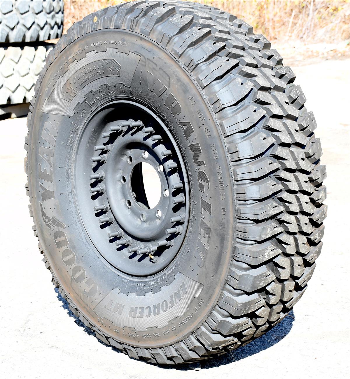 TI-1876 | TI-1876  Goodyear Wrangler Enforcer MT 37x12.50R16.5LT Mounted on 24 Bolt Rim 100% Tread HMMWV (15).JPG