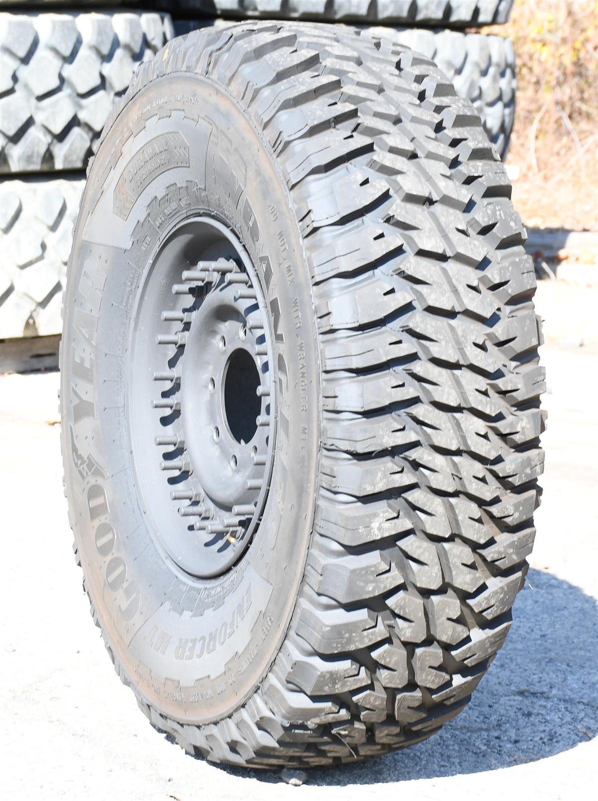 TI-1876 | TI-1876  Goodyear Wrangler Enforcer MT 37x12.50R16.5LT Mounted on 24 Bolt Rim 100% Tread HMMWV (17).JPG