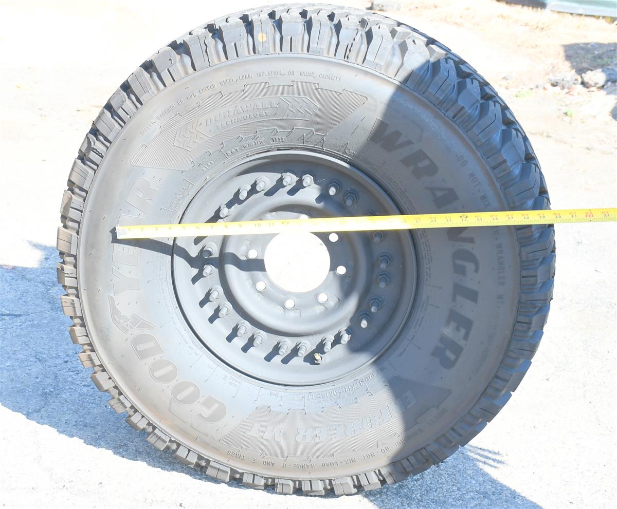 TI-1876 | TI-1876  Goodyear Wrangler Enforcer MT 37x12.50R16.5LT Mounted on 24 Bolt Rim 100% Tread HMMWV (19).JPG