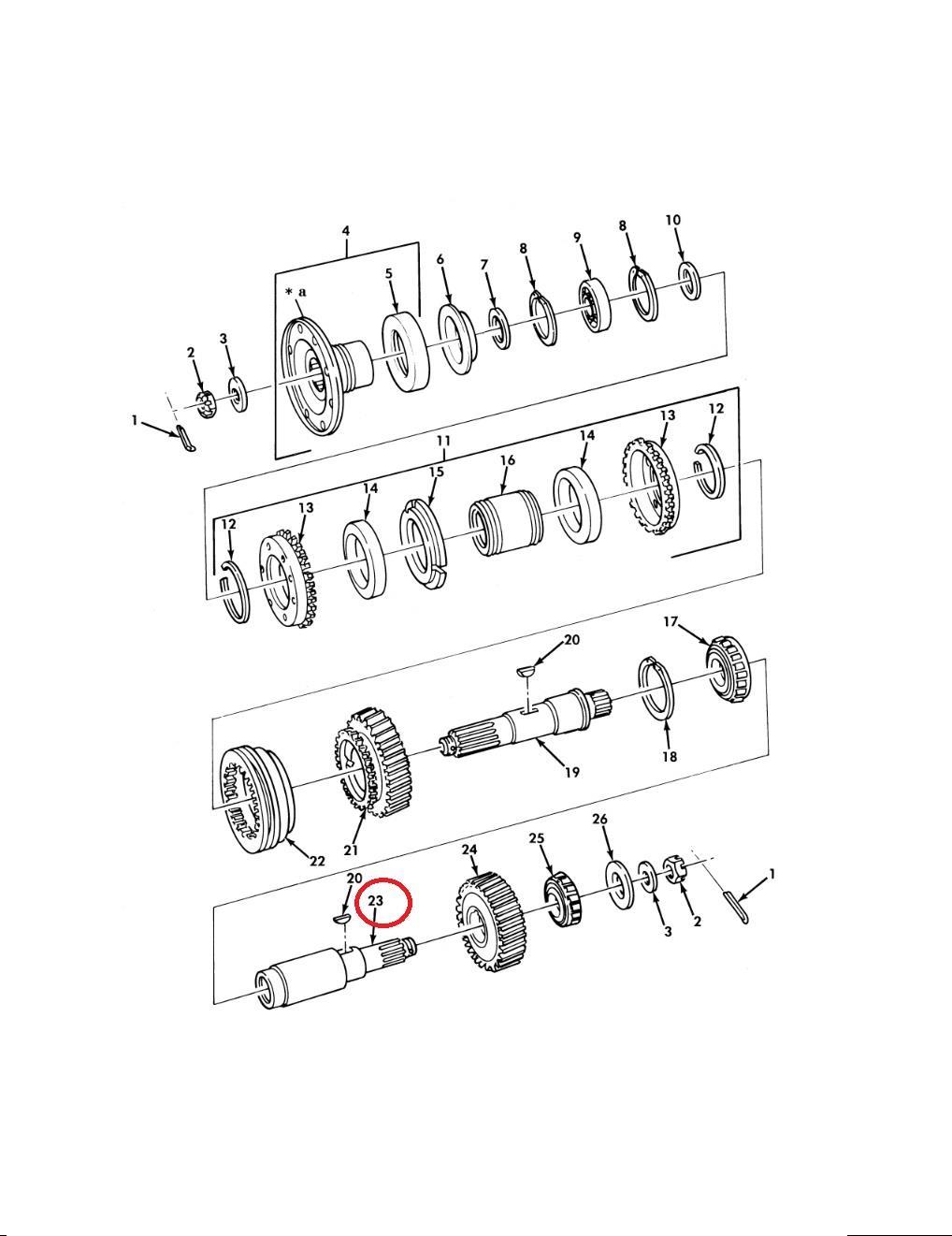 5T-986 | cropped-5T-980 5 Ton Transfer Case Rear Axle Output Shaft Parts Diagram.jpg