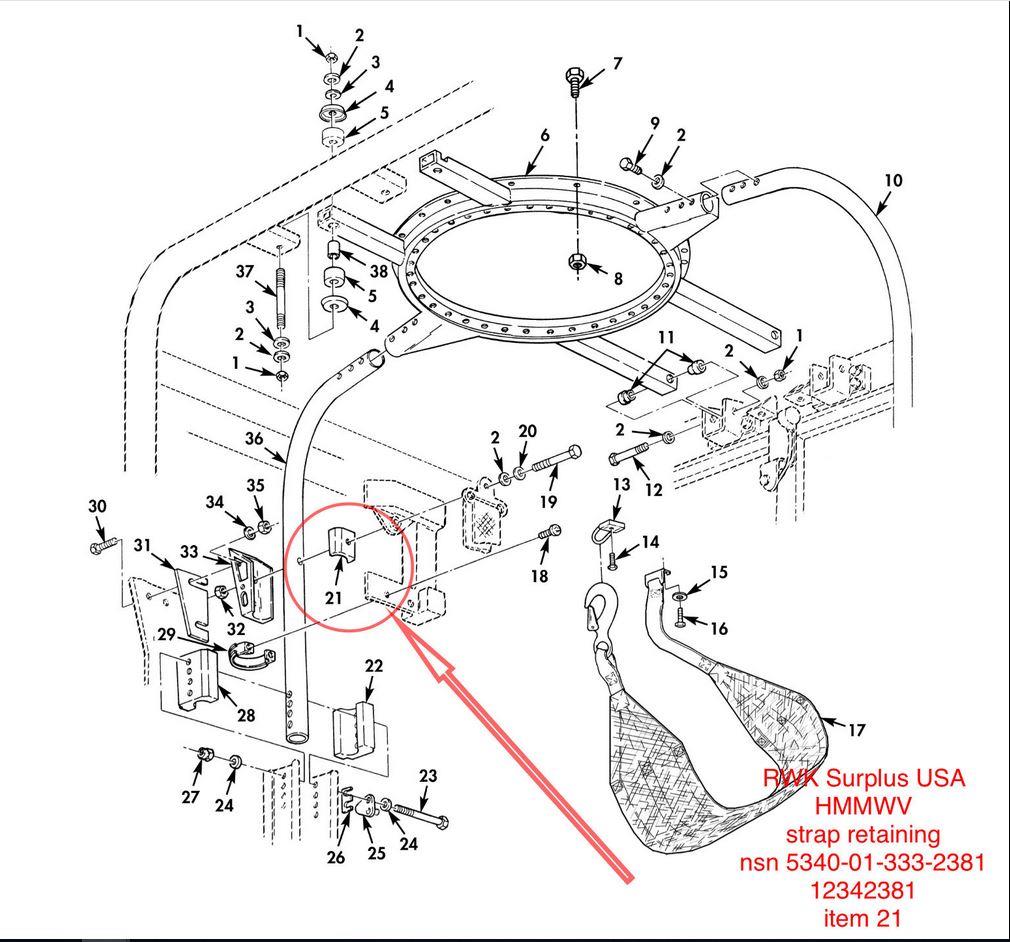 HM-1221 | HM-1221 Gun Turret Ring Retainer Strap HMMWV.JPG