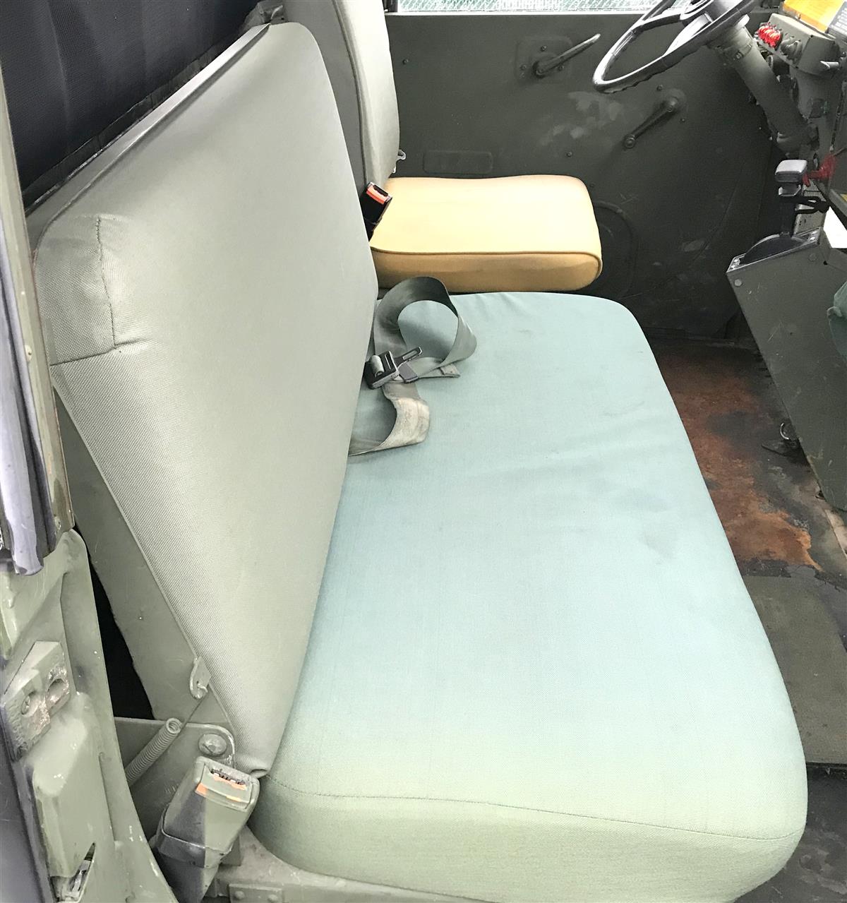 9M-790 | 9M-790  Passenger Bench Seat back Cushion Green Canvas (1111112).jpg